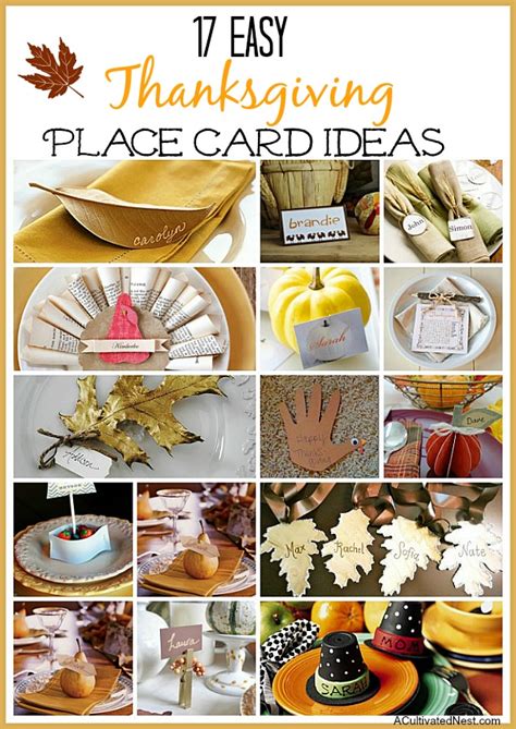 Use a ball point pen to trace the outline of the shape and indent the soft pine. 17 DIY Thanksgiving Place Card Ideas