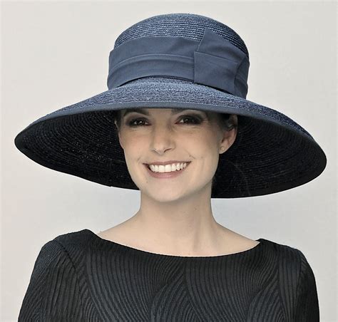 Womens Black Hat Wide Brim Hat Audrey Hepburn Hat Ladies Black Hat
