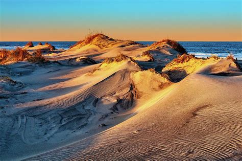 Outer Banks Obx Sand Dunes At Sunset Photography Description Sunset