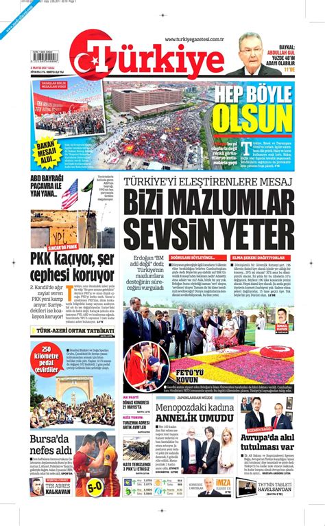 Türkiye Gazetesi Gazetesi 02 Mayıs 2017 Salı