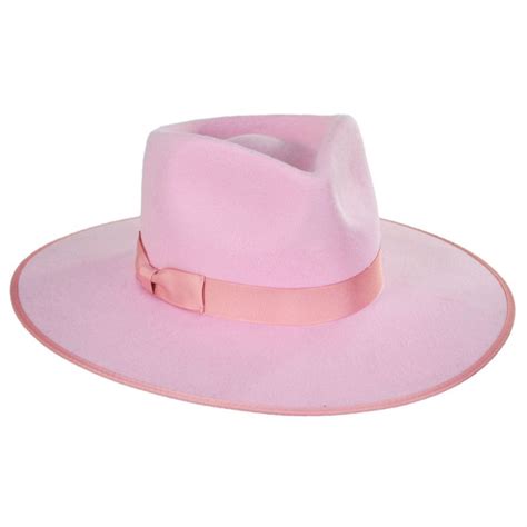 Lack Of Color Wool Felt Rancher Fedora Hat Pink Fedoras
