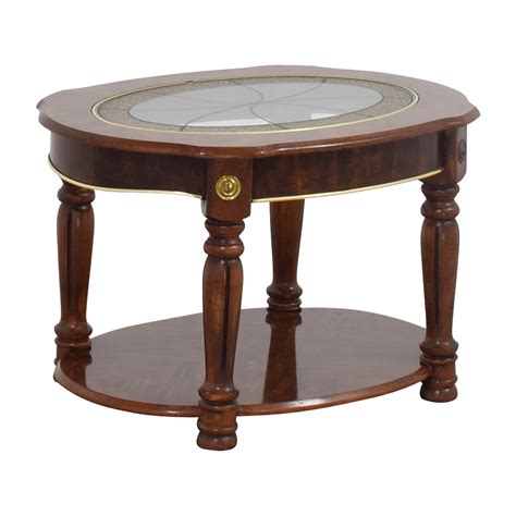 Maison charles wine side table, granite & gilt bronze, 1940`s, french. 85% OFF - Vintage Small Round Coffee Table / Tables