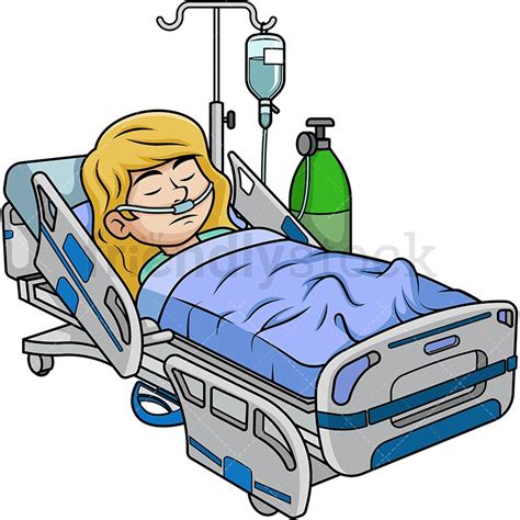 Female Patient In Hospital Bed Cartoon Clipart Vector Friendlystock