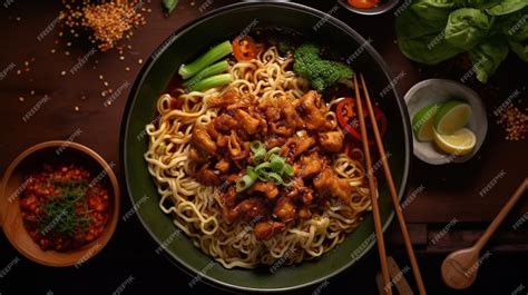 Premium Ai Image Indonesian Bakmi Ayam Chicken Noodles Generative Ai