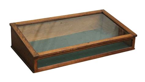 Imported Oak Vintage Table Top Display Case Table Top Display Case