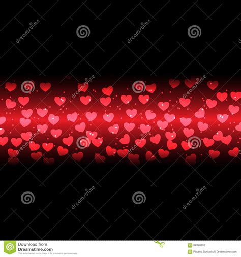 Abstract Hearts Background On Dark Red Background Stock Vector