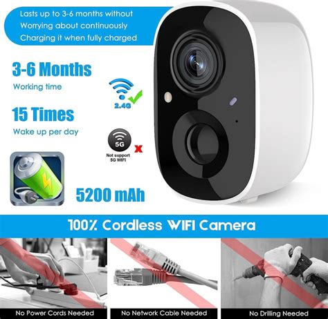 Hawkray Wireless Outdoor Security Camera With Spotlight 1080p Battery