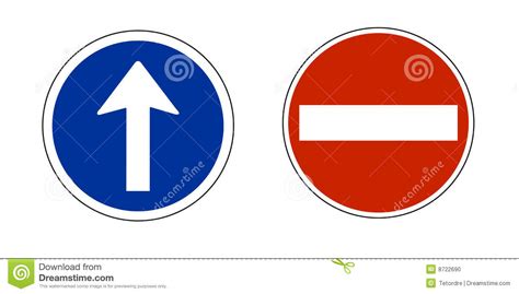 Traffic Signs One Way Signs Stock Illustration Illustration Of