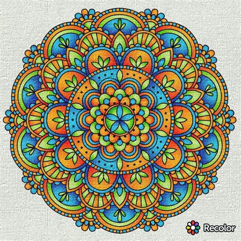 Pin By Heidi Fox On Coloring Mandala Artwork Colorful Art Mandala