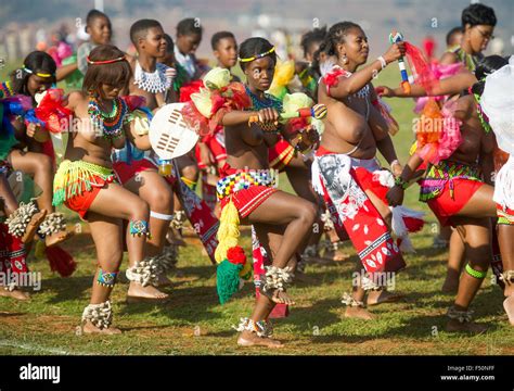 Ludzidzini Swaziland Africa Annual Umhlanga Or Reed Dance Ceremony In Which Up To