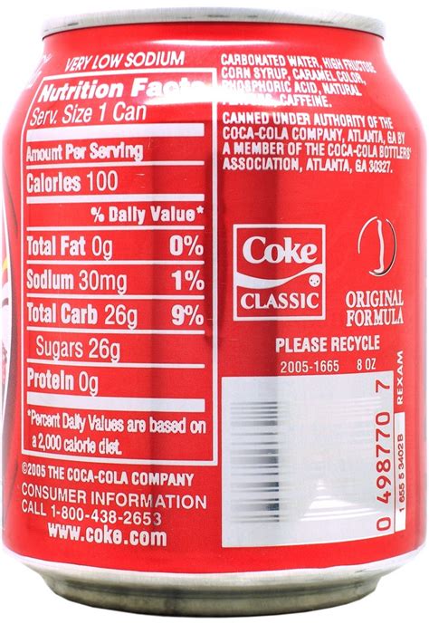 8 Oz Can Of Coke Nutrition Facts Runners High Nutrition