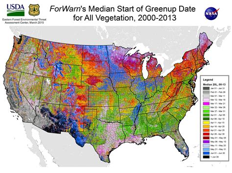 The Real Start Of Spring Median Foliage Greenup Dates In The United