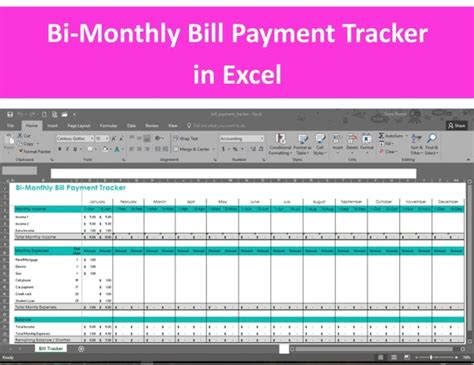 Bill organizer template excel divide payments into 1st 2nd half of the month. Bi-Monthly Bill Payment Tracker Excel Spreadsheet Editable