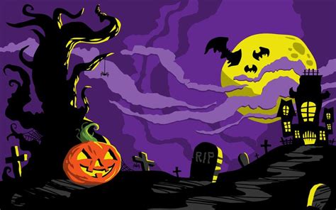 Halloween Haunted House Background Template 552615 Vector Art At Vecteezy