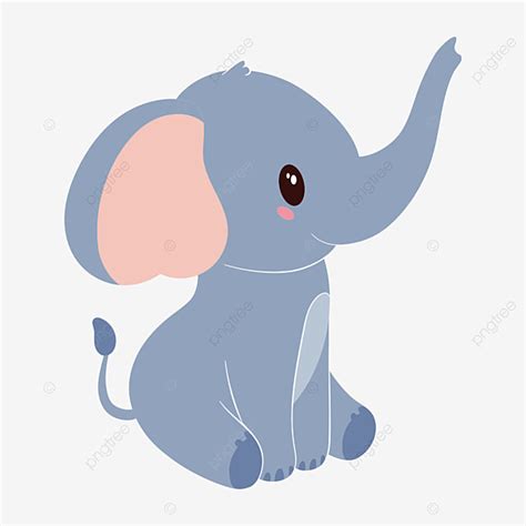 Ilustración De Elefante En Un Lindo Estilo De Dibujos Animados Png