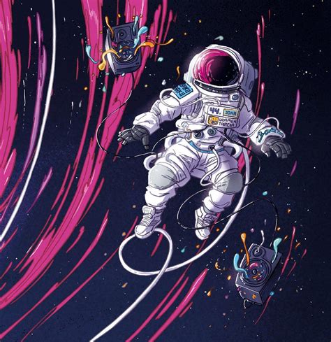 Spaceman Space Drawings Astronaut Art Astronaut Illustration