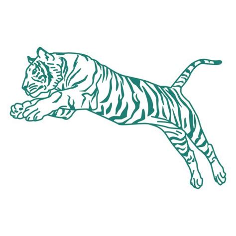 A Drawing Of A Tiger Leaping In The Air
