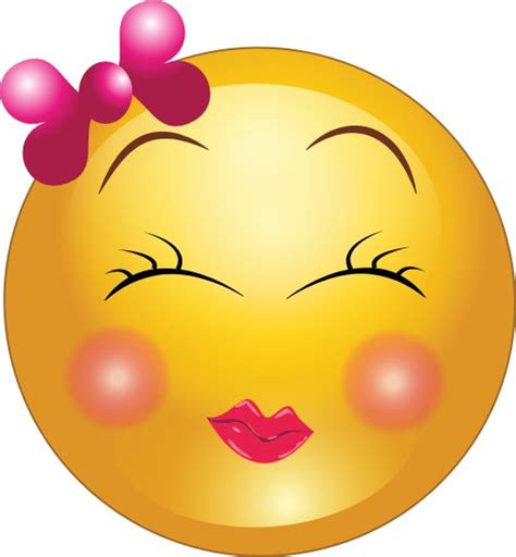 Cute Girl Smiley Faces Cute Shy Girl Smiley Emoticon Clipart