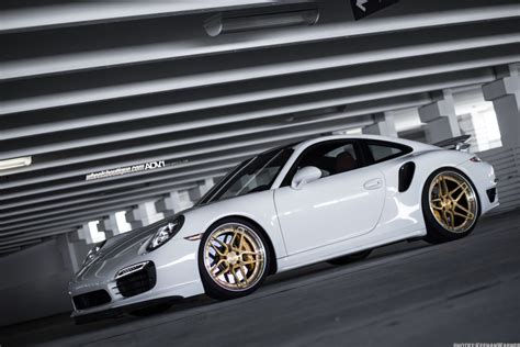 White Porsche 911 Turbo S Adv05s Track Spec Cs Series Wheels 21x95