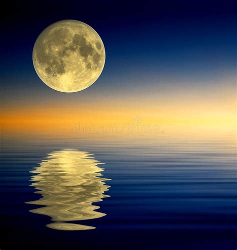 Full Moon Reflection Full Moon On Reflectied Water Surface Sponsored