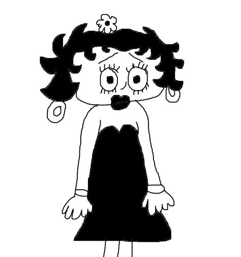 Bandw Betty Boop With A Flower On Top By Mjegameandcomicfan89 On Deviantart