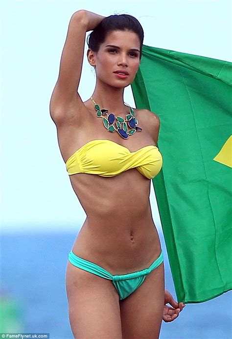 that s a bit cheeky victoria s secret model raica oliveira flies the flag for brazil as models
