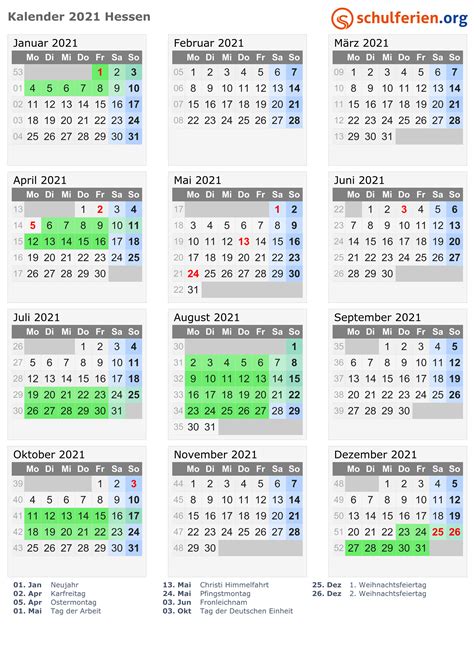 Thüringen ferien 2021 kalender 2021 net januar februar märz april mai juni juli august september oktober november dezember 1 fr neujahr 1 mo 5 1 mo 9 1 do 1 sa tag der arbeit 1 di 1 do 1 so 1 mi 1 fr 1 mo 44 1 mi 2 sa 2 di 2 di 2 fr karfreitag 2 so 2 mi 2. Kalender 2021 + Ferien Hessen, Feiertage