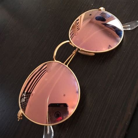 Ray Ban Round Rose Gold Aviator Sunglasses Authentic And Highly Sought