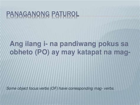 Panaganong Paturol Definitioninformation And More