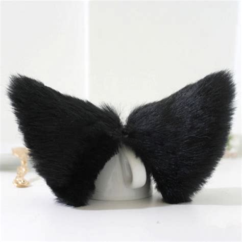 Animal Cats Ears Fluffy Hair Clip Long Faux Fur Costume