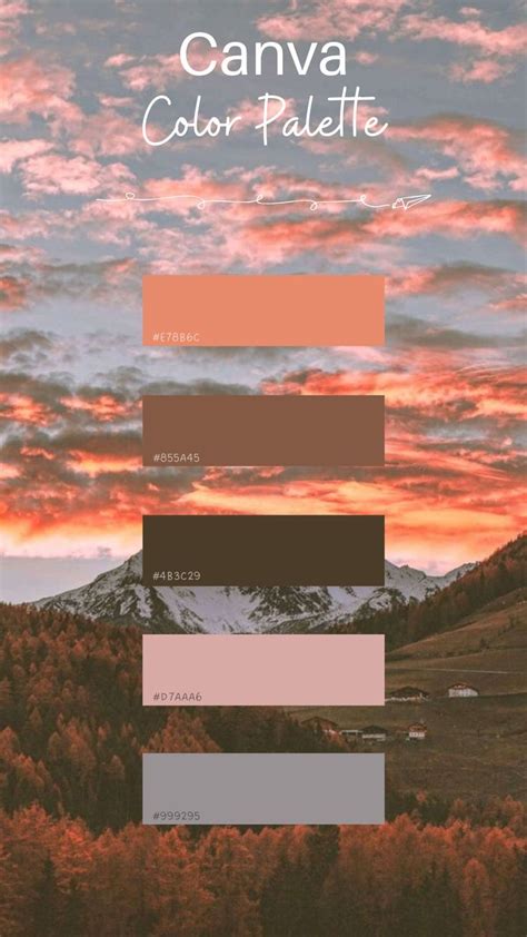 The Color Palette For Canva Is Shown In Shades Of Pink Orange And Grey