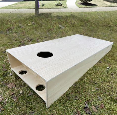 Plain Standard Sized Box Style Cornhole Set With Drink Holders