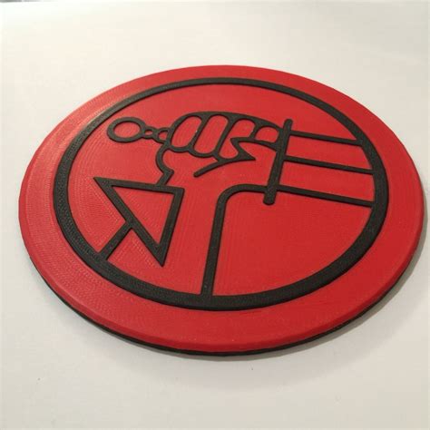 3d Printed Hellboy Bprd Logo Coaster Etsy