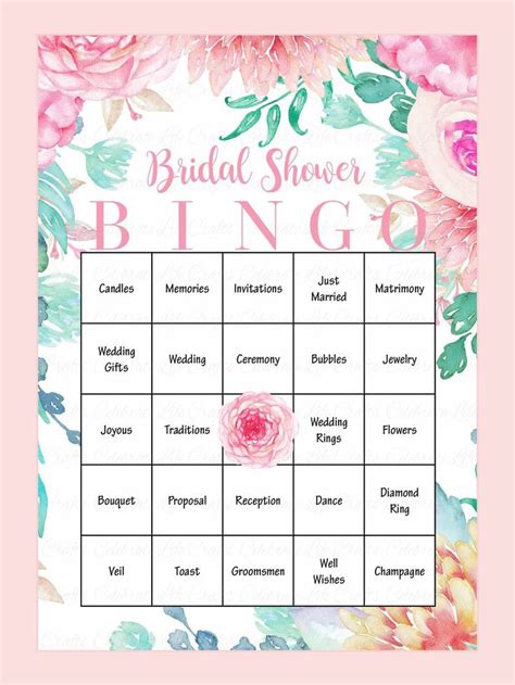 Free Printable Bridal Bingo Templates
