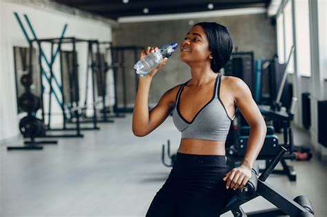 Free Photo A Beautiful Black Girl Is Engaged In A Gym