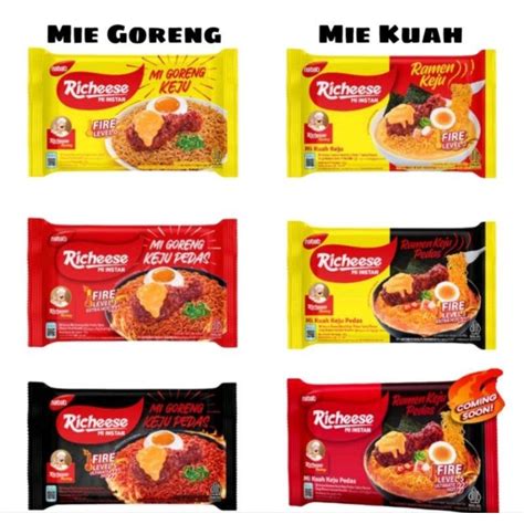 Jual MIE INSTAN RICHEESE NABATI MIE GORENG KEJU PEDAS LEVEL MIE KUAH RAMEN PEDAS LEVEL