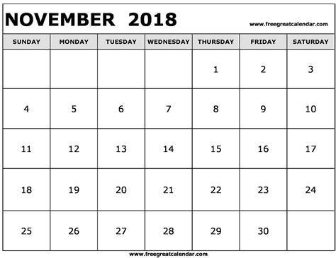November 2018 Calendar January 2018 Calendar Printable Print Monthly