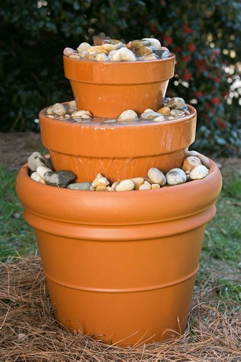 Build This Outdoor Water Fountain Using Terra Cotta Pots Diy Fountain
