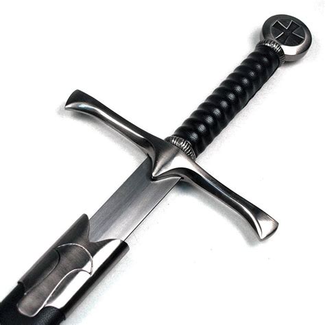 Medieval Knight Arming Sword With Scabbard Crusader Cross