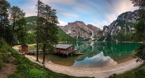 Photography Landscape Nature Panoramas Lake Reflections Boathouses