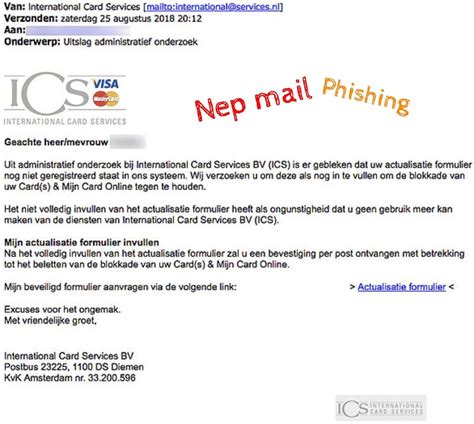 Voorbeelden Van Phishing E Mails International Card Services My Xxx