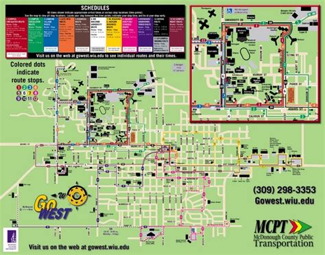 Western Illinois University Tranist Map 1 University Cir Macomb Il