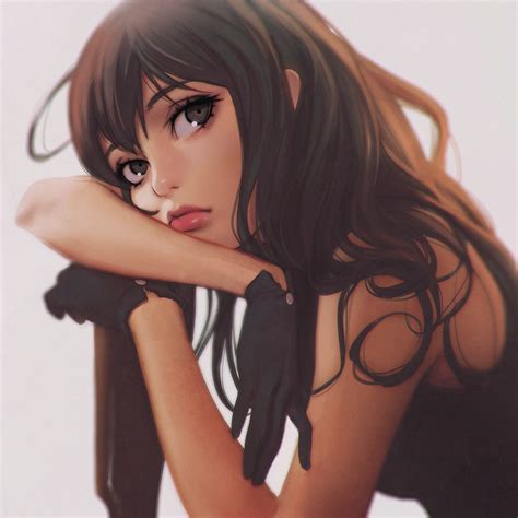 Wallpaper Digital Art Model Long Hair Anime Glasses