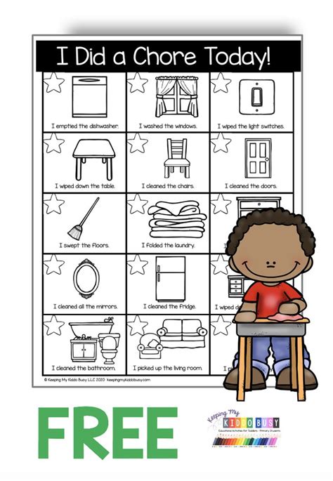 Chore Chart For Kids Help Kids Stay On Track To Do Daily Chores With