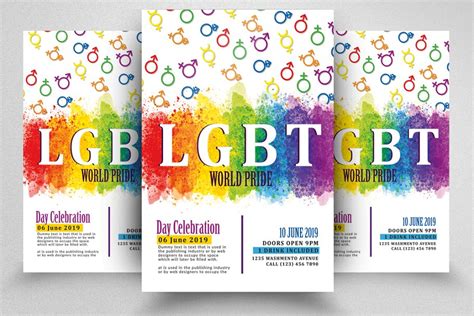 Lgbt Pride Flyer Poster Template Creative Photoshop Templates