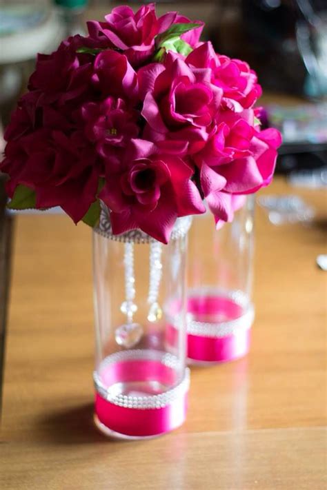 Extra large wedding centerpiece cascading centerpiece silk | etsy. Pink wedding floral centerpieces bling DIY silk flowers ...