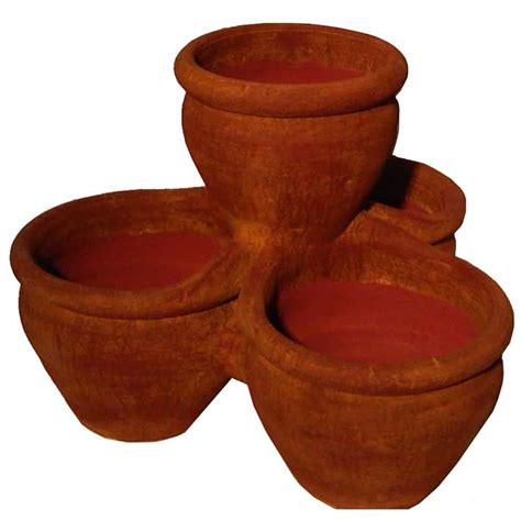 Margo Garden Products 18 In 4 Pocket Terra Cotta Painted Clay Pot Le