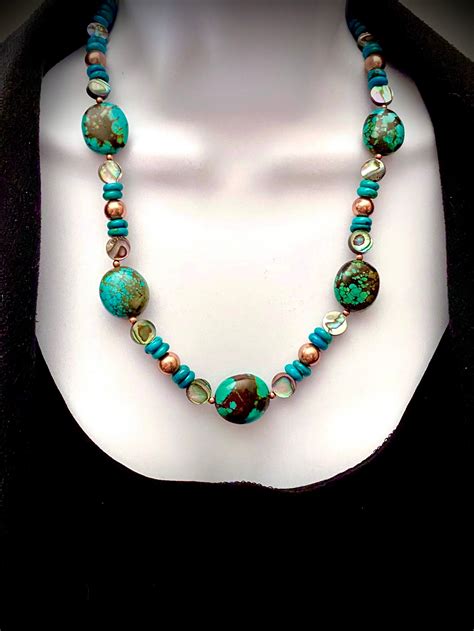 Real Turquoise Necklace Natural Turquoise Necklace With Etsy