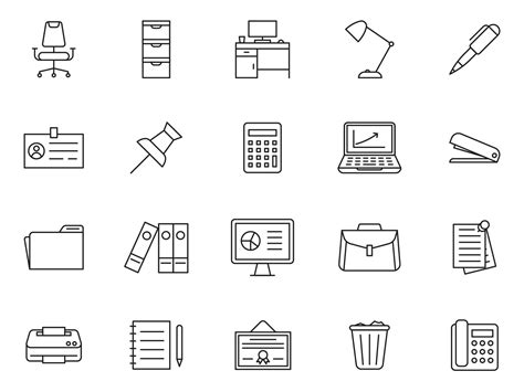 20 Free Office Vector Icons Ai