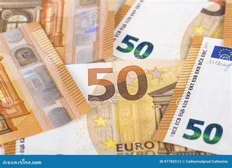 Backroung De Billets De Banque Du Papier 50 De Bill Euro Image Stock